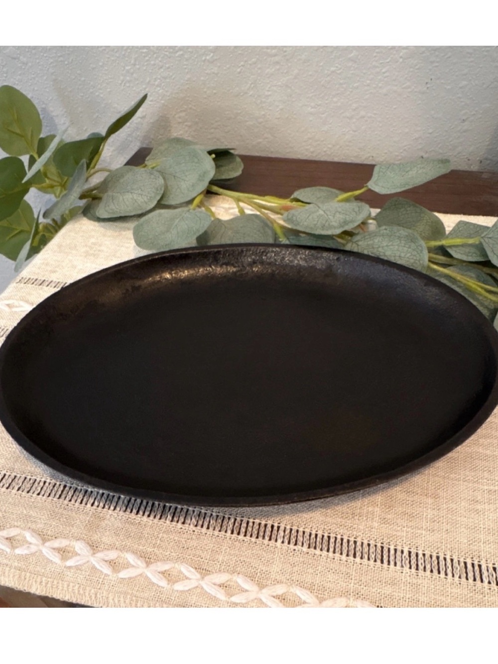 Tomlinson Cast Iron Oval Grill Pan 10x7 in Easy to Clean Electric Gas Compatible